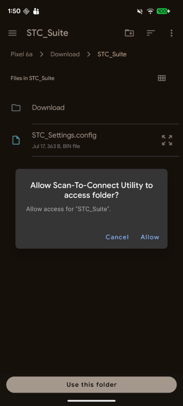 STC_Suite folder permission confirmation