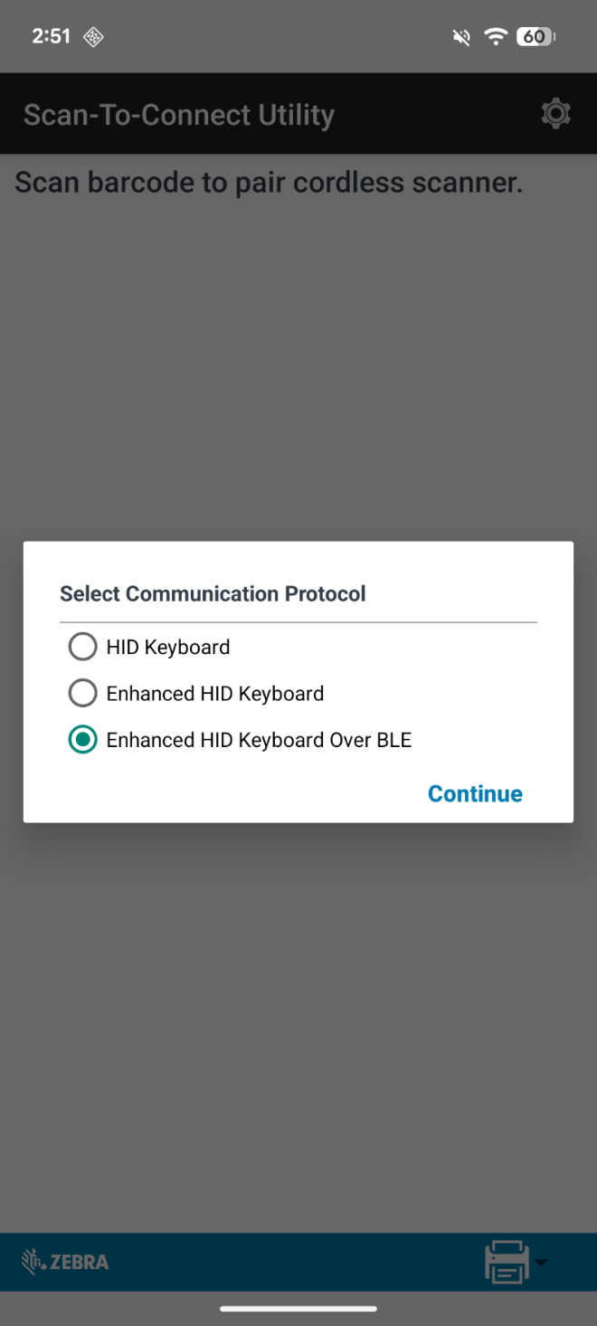 Select Communication Protocol dialog