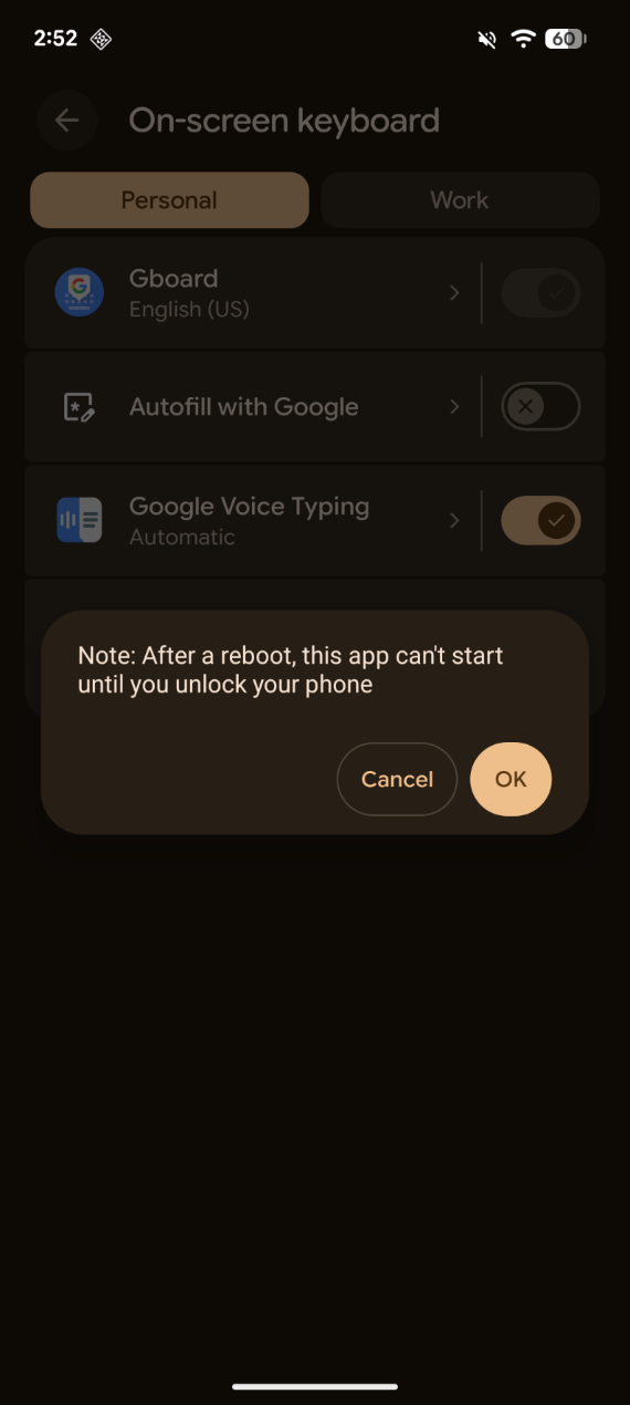 Input method attention prompt