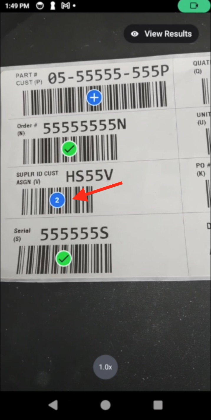 Capture Barcode Screen